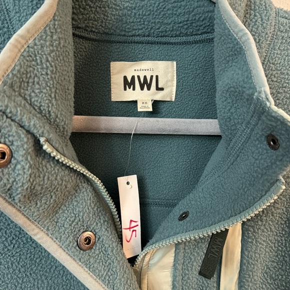 NWT Madewell MWL Sherpa Fleece Snap Front Jacket - Picture 2 of 8